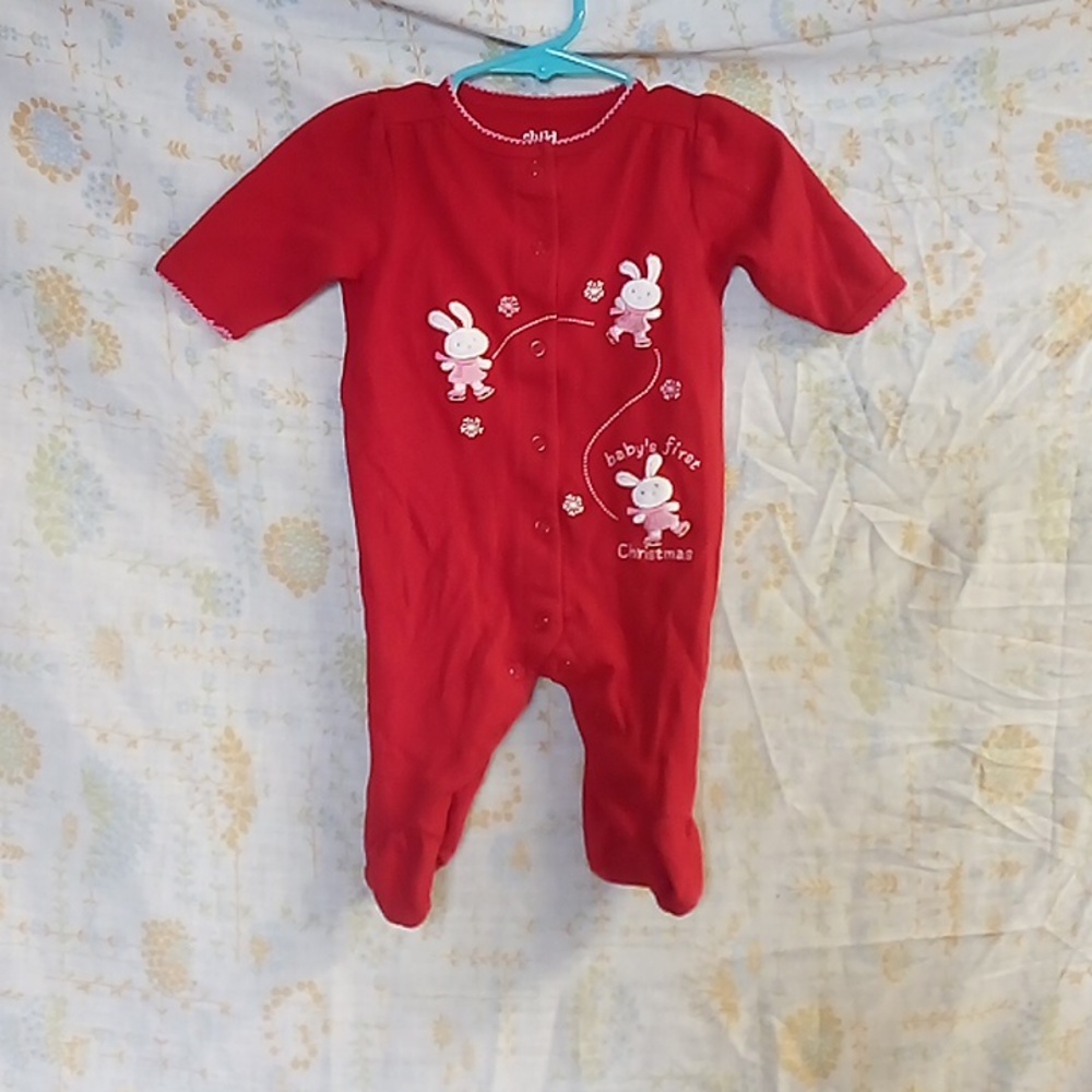 Like new baby's first Christmas footed pajamas size 0-3 months